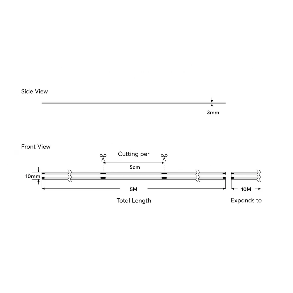 ΤΑΙΝΙΑ LED COB 5M 12W 24V RGBW 4000K 640L/M IP44 PRO EUROLAMP