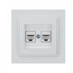 ΠΡΙΖΑ DATA CAT 6 RJ 45 ΔΙΠΛΗ ΛΕΥΚΗ EUROLAMP