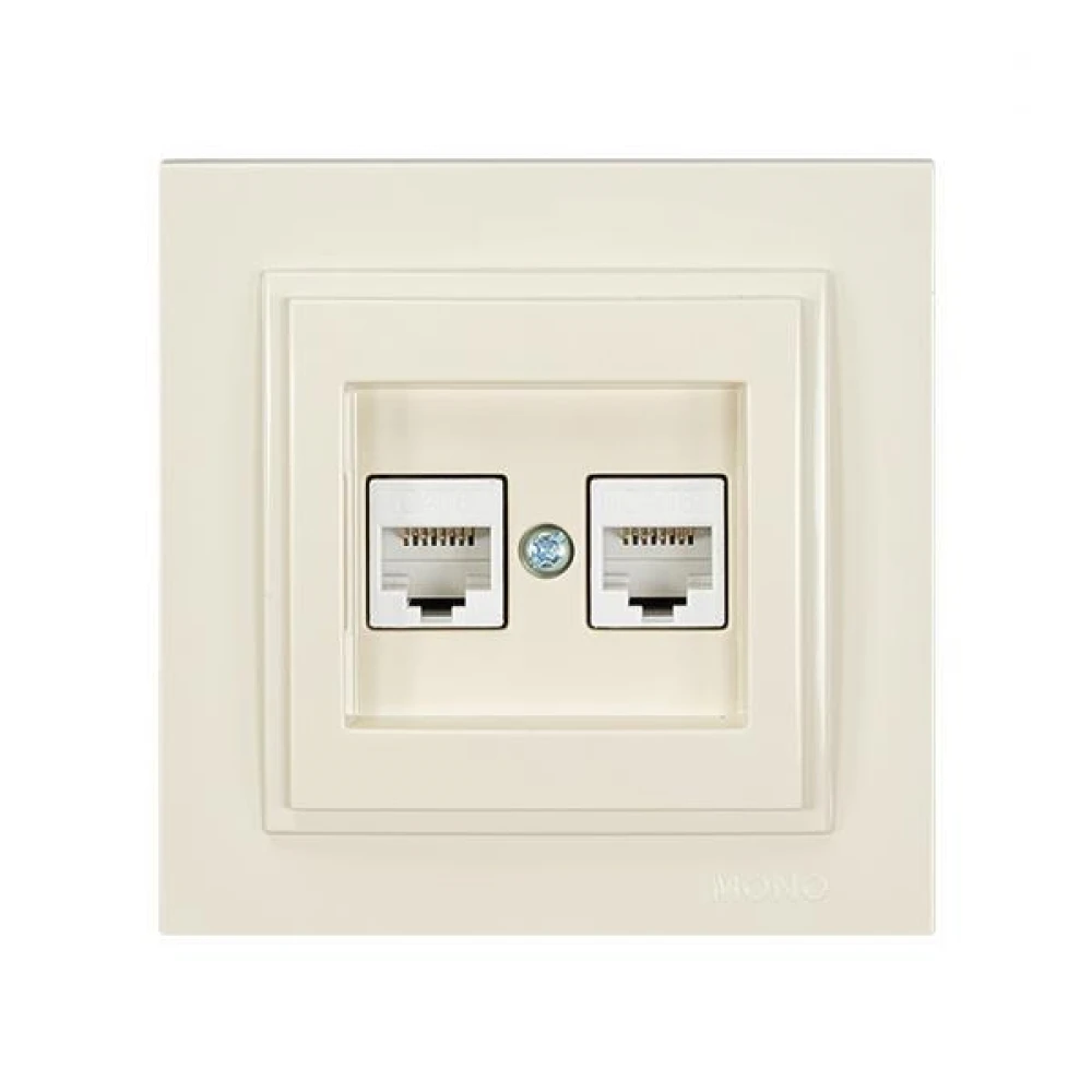 ΠΡΙΖΑ DATA CAT 6 RJ 45 ΔΙΠΛΗ ΜΠΕΖ EUROLAMP
