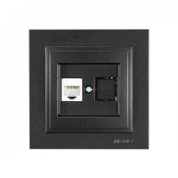 ΠΡΙΖΑ DATA CAT 6 RJ 45 MONH ΜΑΥΡΟ EUROLAMP