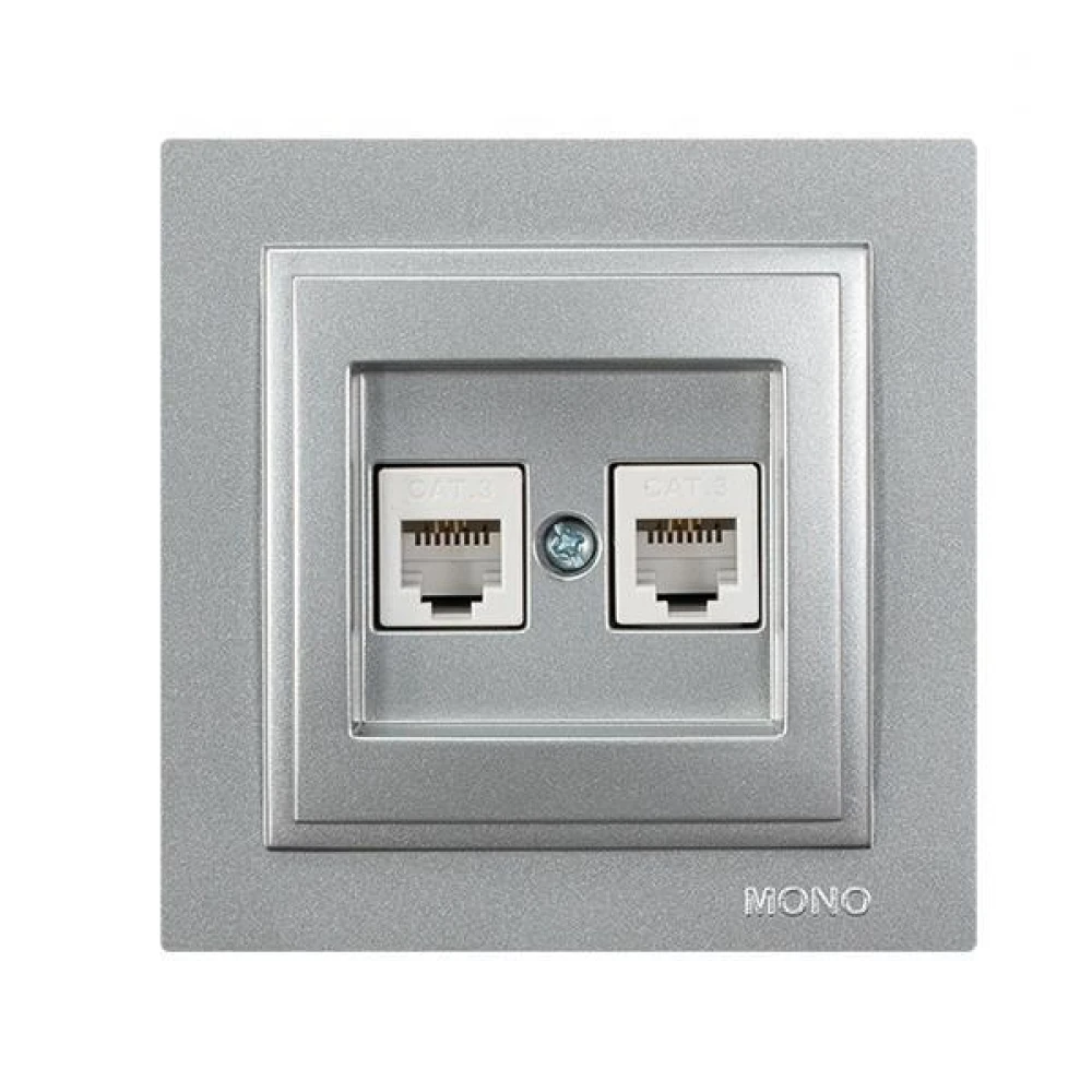 ΠΡΙΖΑ ΤΗΛΕΦΩΝΟΥ ΔΙΠΛΗ RJ 11 ΑΣΗΜΙ EUROLAMP