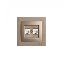 ΠΡΙΖΑ DATA CAT 6 RJ 45 ΔΙΠΛΗ LIGHT FUME EUROLAMP