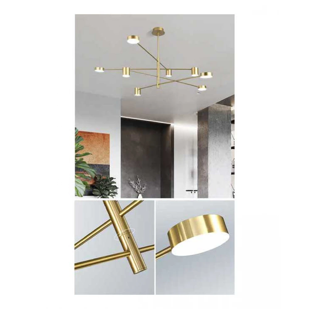 ΦΩΤΙΣΤΙΚΟ ΚΡΕΜΑΣΤΟ 8ΦΩΤΟ LED 60W 140X57 ΧΡΥΣΟ- EUROLAMP