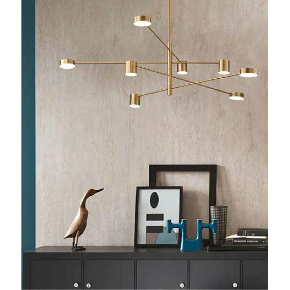 ΦΩΤΙΣΤΙΚΟ ΚΡΕΜΑΣΤΟ 8ΦΩΤΟ LED 48W 143X36 ΧΡΥΣΟ - EUROLAMP
