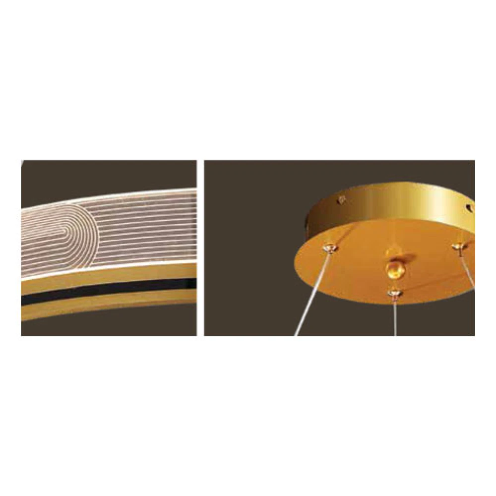 ΦΩΤΙΣΤΙΚΟ ΚΡΕΜΑΣΤΟ ΣΤΡΟΓΓΥΛΟ LED 41W Φ60X7 ΧΡΥΣΟ - EUROLAMP