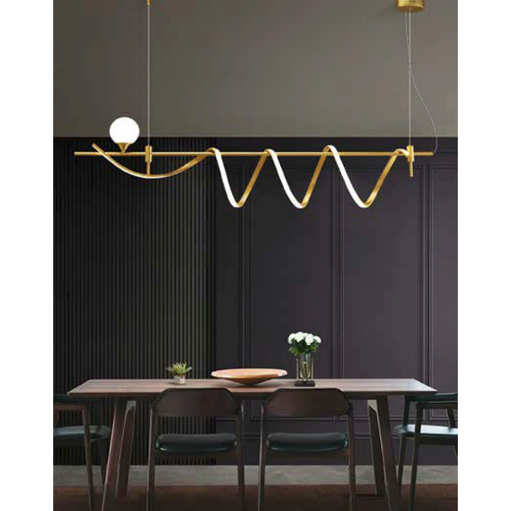 ΦΩΤΙΣΤΙΚΟ ΚΡΕΜΑΣΤΟ ΓΡΑΜΜΙΚΟ LED DIMMING 55W+1XG9 3000Κ 12X36 ΧΡΥΣΟ - EUROLAMP