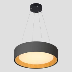 ΦΩΤΙΣΤΙΚΟ ΚΡΕΜΑΣΤΟ ΣΤΡΟΓΓΥΛΟ LED 60W 3000Κ Φ60X11 ΜΑΥΡΟ/ΞΥΛΟ ΔΡΥΣ - EUROLAMP