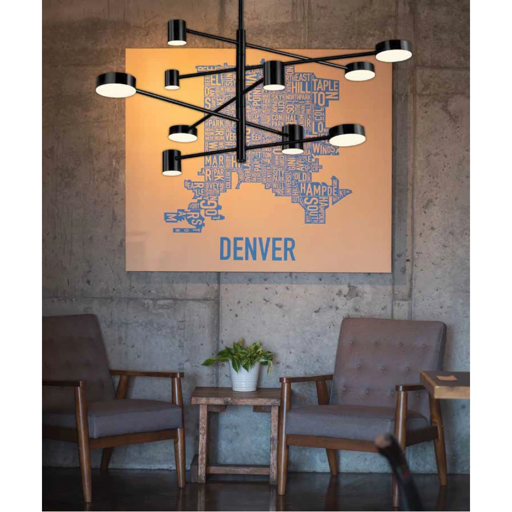 ΦΩΤΙΣΤΙΚΟ ΚΡΕΜΑΣΤΟ ΚΡΕΜΑΣΤΟ 10ΦΩΤΟ LED 60W 82X8 ΜΑΥΡΟ/ΧΡΥΣΟ - EUROLAMP