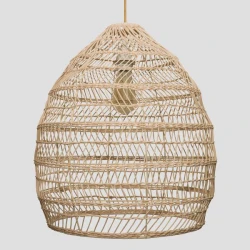 ΦΩΤΙΣΤΙΚΟ ΚΡΕΜΑΣΤΟ ΜΟΝΟΦΩΤΟ Ε27 Φ45X50 RATTAN (ΨΑΘΙΝΟ) - EUROLAMP