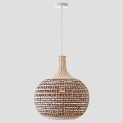 ΦΩΤΙΣΤΙΚΟ ΚΡΕΜΑΣΤΟ ΜΟΝΟΦΩΤΟ Ε27 Φ44X55 RATTAN (ΨΑΘΙΝΟ) - EUROLAMP