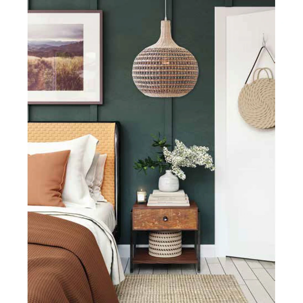 ΦΩΤΙΣΤΙΚΟ ΚΡΕΜΑΣΤΟ ΜΟΝΟΦΩΤΟ Ε27 Φ44X55 RATTAN (ΨΑΘΙΝΟ) - EUROLAMP