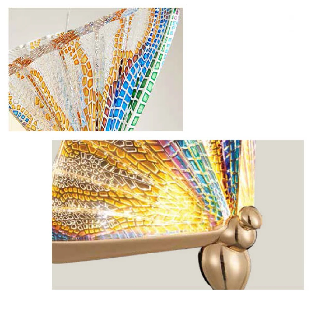 ΦΩΤΙΣΤΙΚΟ ΚΡΕΜΑΣΤΟ ΠΕΤΑΛΟΥΔΑ VITRO LED 6W 23X17X18 MULTI COLOR/ΧΡΥΣΟ - EUROLAMP