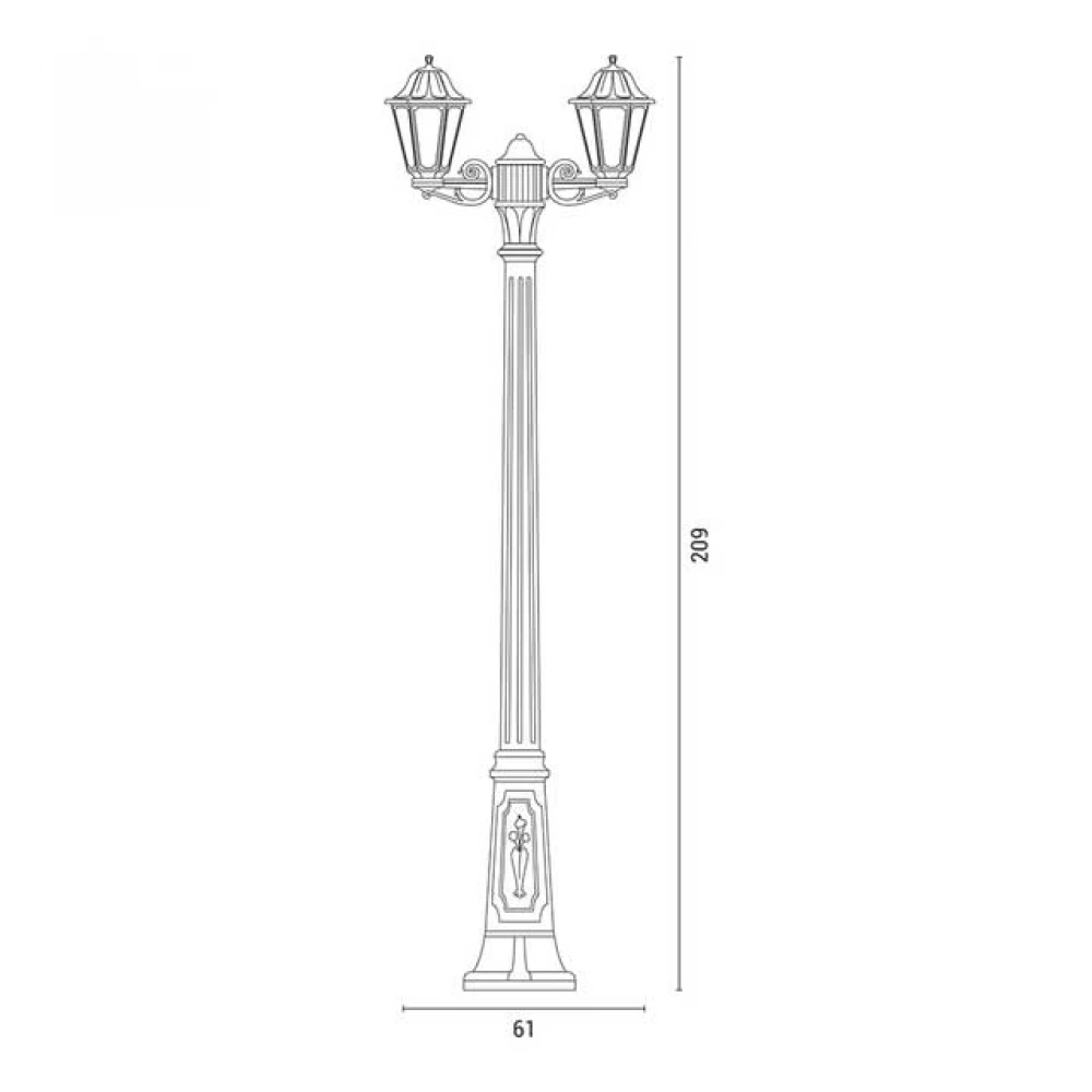 FUMAGALLI GIGI BISSO ANNA 2L ΚΟΛΩΝΑ 2XE27 610X2090mm ΜΑΥΡΗ