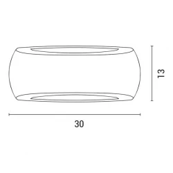 FUMAGALLI FRANCY ΑΠΛΙΚΑ ΤΟΙΧΟΥ 1ΧΕ27 300X130mm ΓΚΡΙ ΟΠΑΛ UP-DOWN
