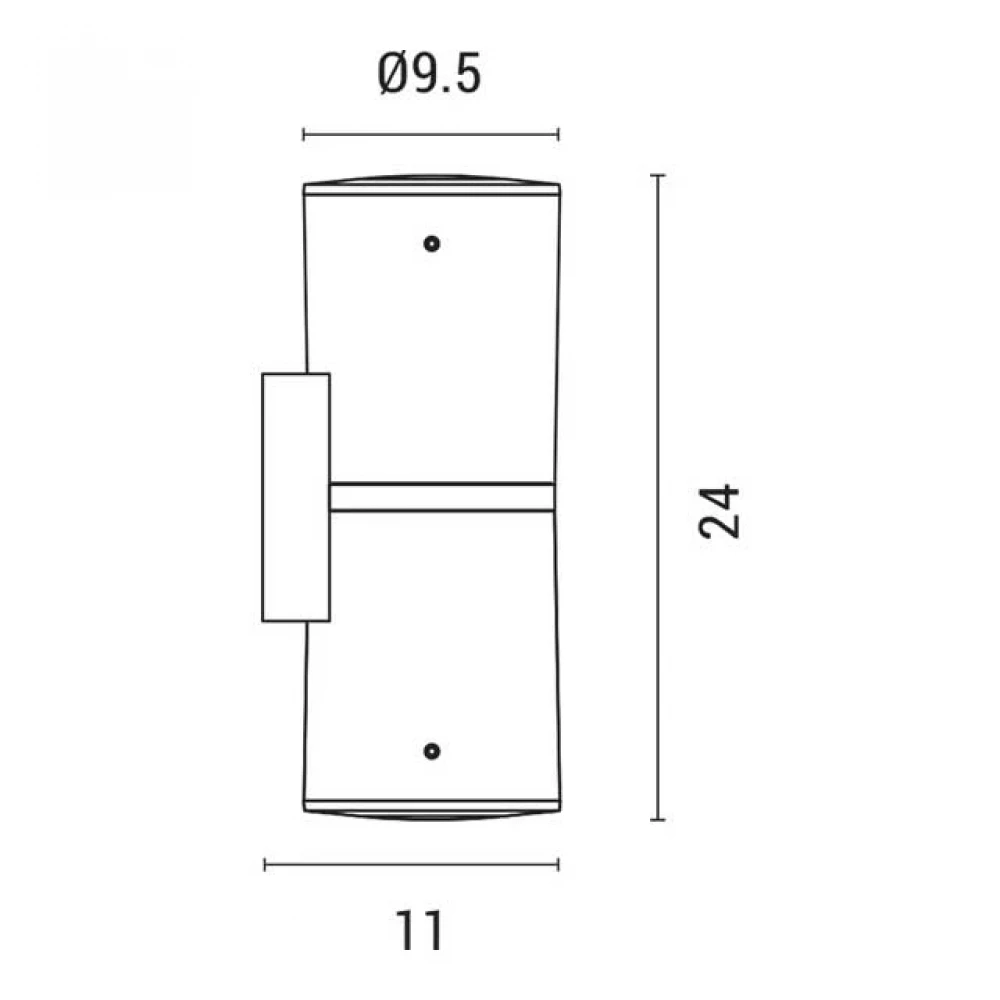 FUMAGALLI FRANCA 90 2L WALL ΑΠΛΙΚΑ ΤΟΙΧΟΥ 2ΧGU10 LED 2,9W 2CCT(2700K-4000K) ΜΑΥΡΗ