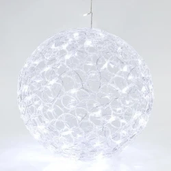 Ακρυλική Μπάλα, 100 Λευκά LED, Με Μετασχηματιστής, 40CM, IP44 - Magic Christmas