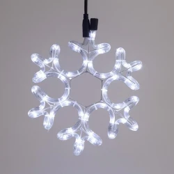 LED Φωτοσωλήνας Χιονονιφάδα Αδιάβροχος IP44 Λευκό Magic Christmas 