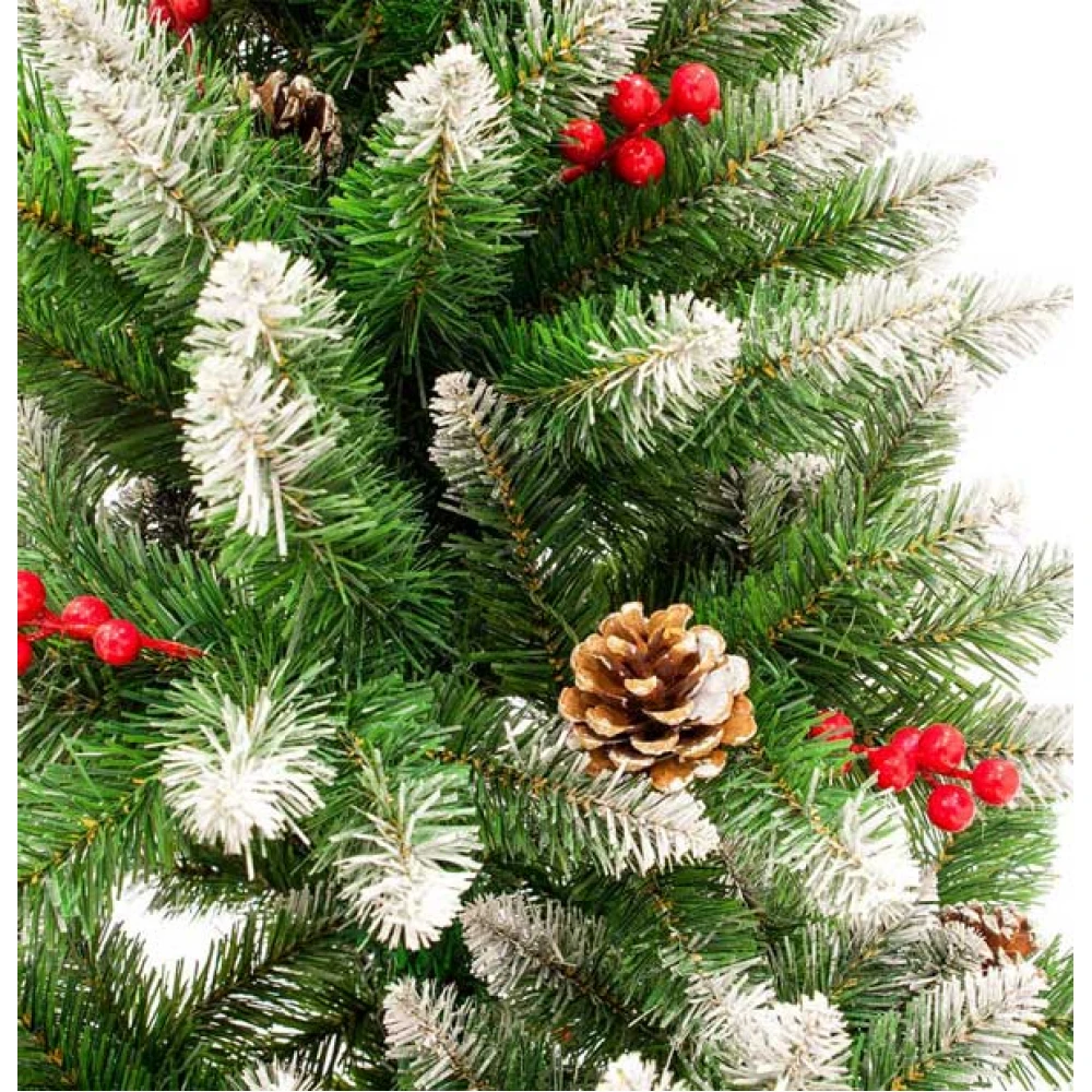 Χριστουγεννιάτικο Δέντρο Έλατο Χιονισμένο Με BERRY 210cm - Magic Christmas