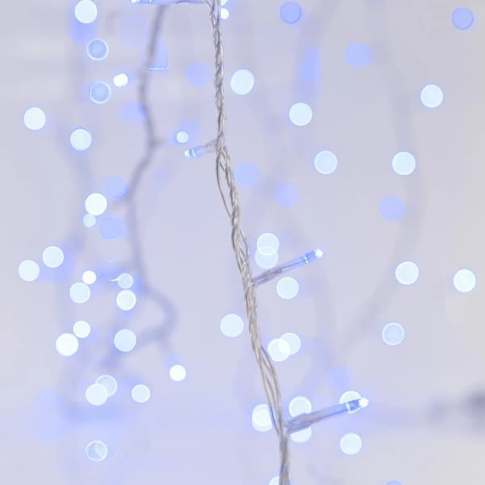 100 LED Σε Σειρά Με Επέκταση Και Διάφανο Καλώδιο Αδιάβροχα IP44 Μπλε Magic Christmas