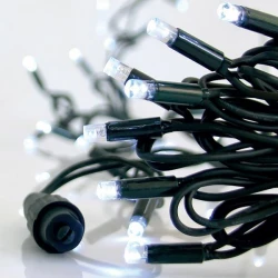 ΣΕΙΡΑ, 100 LED 5mm, 230V, ΕΠΕΚΤΑΣΗ ΕΩΣ 9, ΠΡΑΣΙΝΟ ΚΑΛΩΔΙΟ, ΚΑΟΥΤΣΟΥΚ, ΛΕΥΚΟ LED, ANA 10cm, ΙΡ65 MAGIC CHRISTMAS
