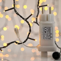 400 LED Σε Σειρά Με Επέκταση Με Πράσινο Καλώδιο Σε Θερμό Λευκό Με Μικρόφωνο Και Πρόγραμμα Βάσει Της Μουσικής - 23,05m 2200K-2300K IP44 Magic Christmas