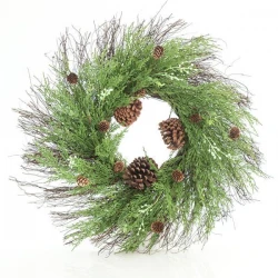 Στεφάνι Στολισμένο Με Κουκουνάρες, 41CM - Magic Christmas