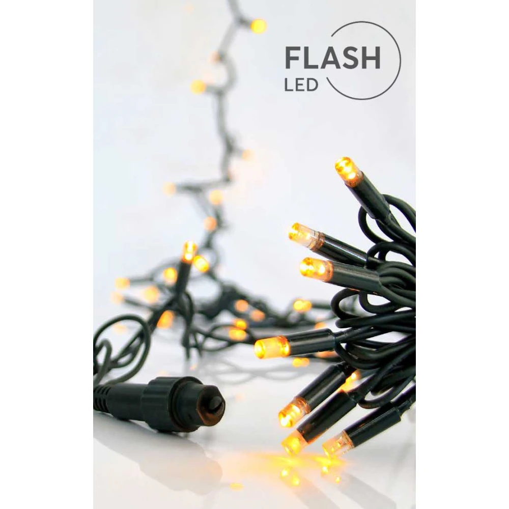 100 LED Σε Σειρά Με Επέκταση Και Καουτσούκ Πράσινο Καλώδιο Αδιάβροχα IP65 - Θερμό Λευκό 2700K Magic Christmas