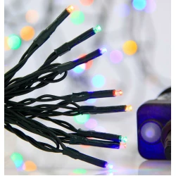 240 LED Σε Σειρά Με Πρόγραμμα Και Πράσινο Καλώδιο Αδιάβροχα IP44  Χρωματιστό Magic Christmas