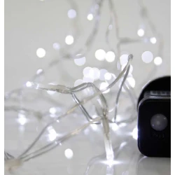 100 LED Σε Σειρά Με Πρόγραμμα Και Διάφανο Καλώδιο Αδιάβροχα IP44 Λευκό 7500K Magic Christmas