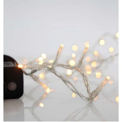 100 LED Σε Σειρά Με Πρόγραμμα Και Διάφανο Καλώδιο Αδιάβροχα IP44 Χάλκινο Θερμό 2200K Magic Christmas