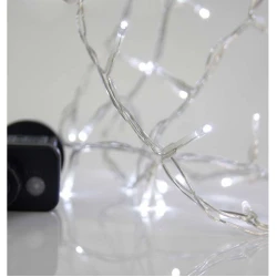 240 LED Σε Σειρά Με Πρόγραμμα Και Διάφανο Καλώδιο Αδιάβροχα IP44 Λευκό 7500K Magic Christmas