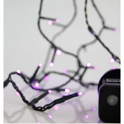 100 LED Σε Σειρά Με Πρόγραμμα Και Πράσινο Καλώδιο Αδιάβροχα IP44 Μωβ Magic Christmas