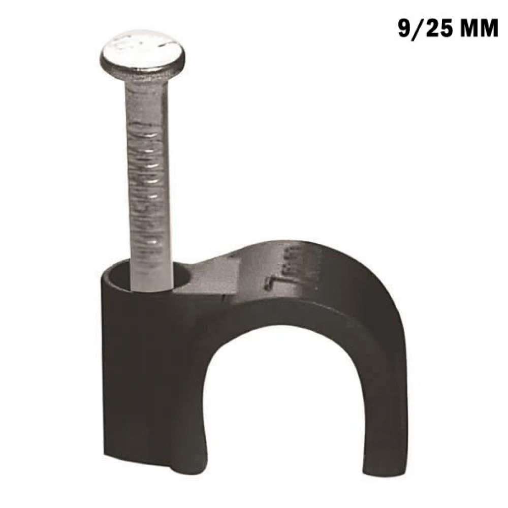 Στερεωτικά Καρφιά Ρόκα 9/25 ΜΜ ΜΑΥΡΟ 100 ΤΕΜ - Eurolamp