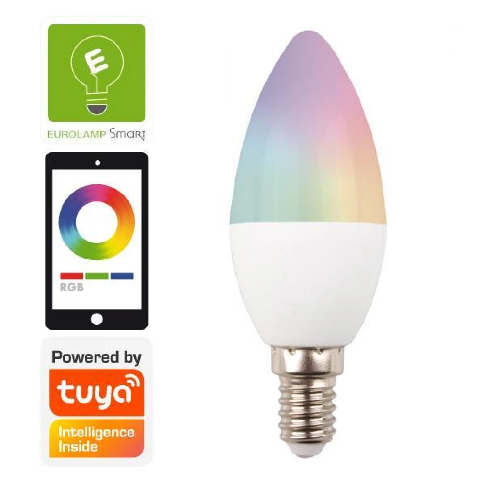 Λάμπα LED SMART WIFI Κερί 6W E14 220-240V TUYA - RGBW Eurolamp