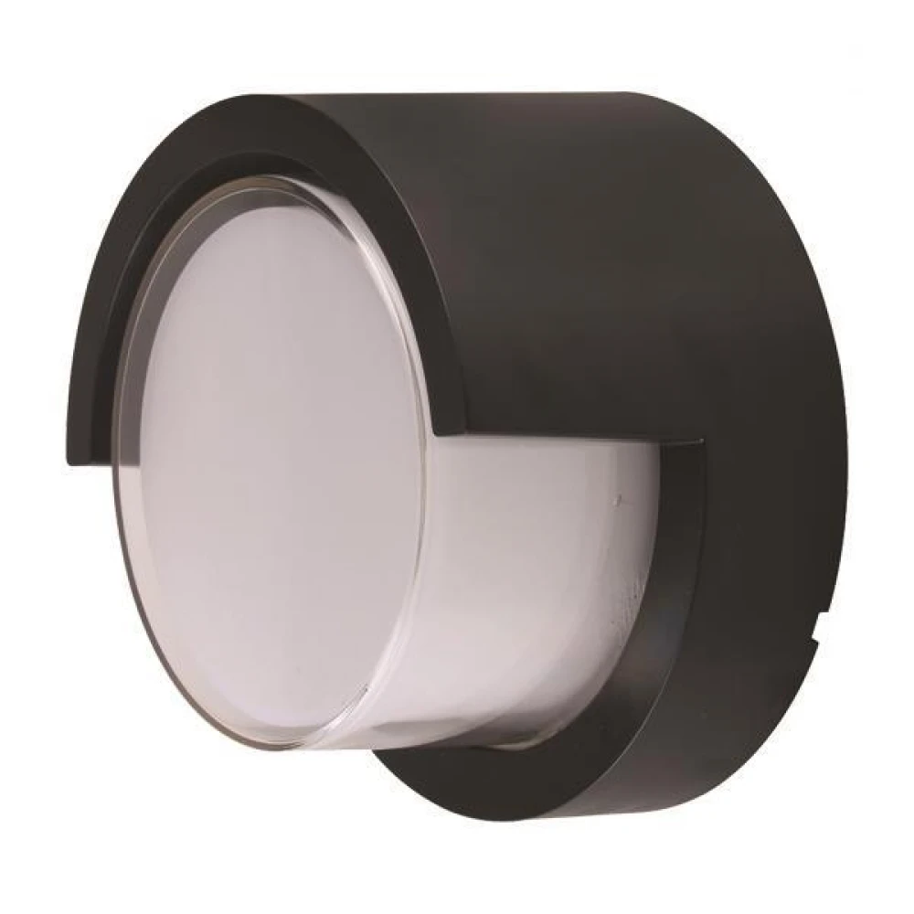 Απλίκα Τοίχου Με Κάλυπτρο Στρογγυλή LED 12W Φ169X100 3000K IP65 Μαύρη PRO - Eurolamp