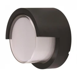 Απλίκα Τοίχου Με Κάλυπτρο Στρογγυλή LED 12W Φ169X100 3000K IP65 Μαύρη PRO - Eurolamp
