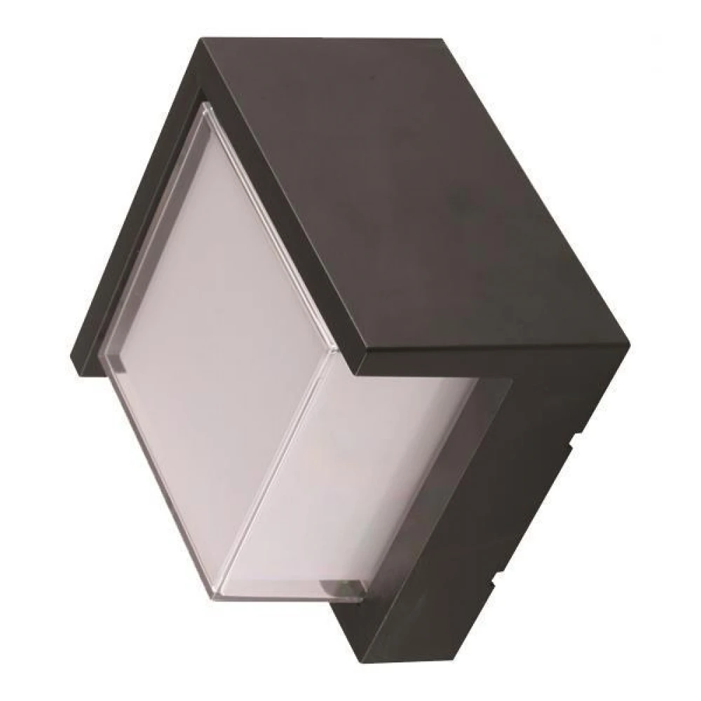 Απλίκα Τοίχου Με Κάλυπτρο Τετράγωνη LED 12W 160X160X100 3000K IP65 Μαύρη PRO - Eurolamp