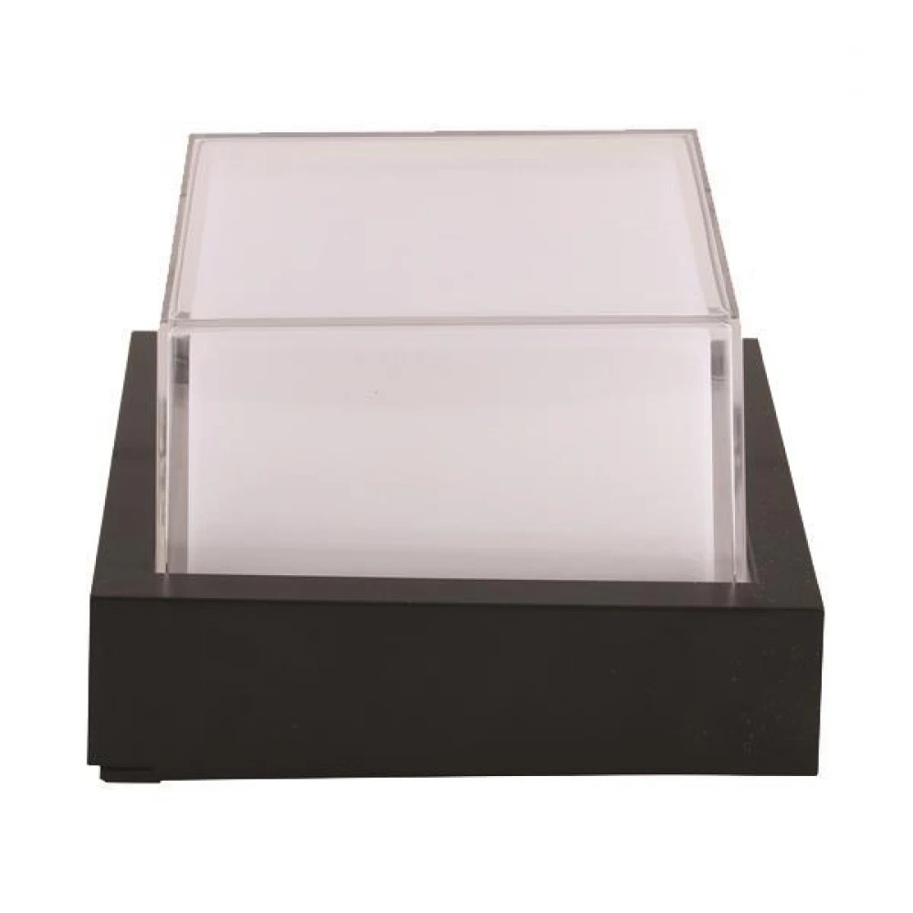 Απλίκα Τοίχου Τετράγωνη LED 12W 160X160X100 3000K IP65 Μαύρη PRO - Eurolamp