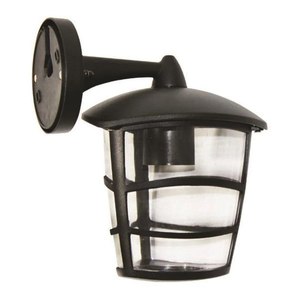 Απλίκα Τοίχου Τριγωνική Προς Τα Κάτω Ε27 230X170X230 IP44 Μαύρη - Eurolamp