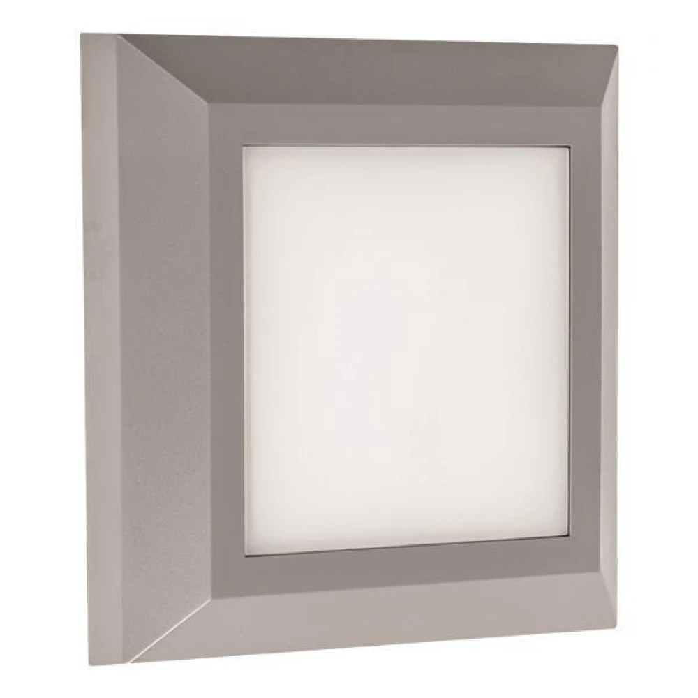 LED Φωτιστικό Τοίχου Slim Σε Γκρί 3W IP65 230V 125X125MM Eurolamp