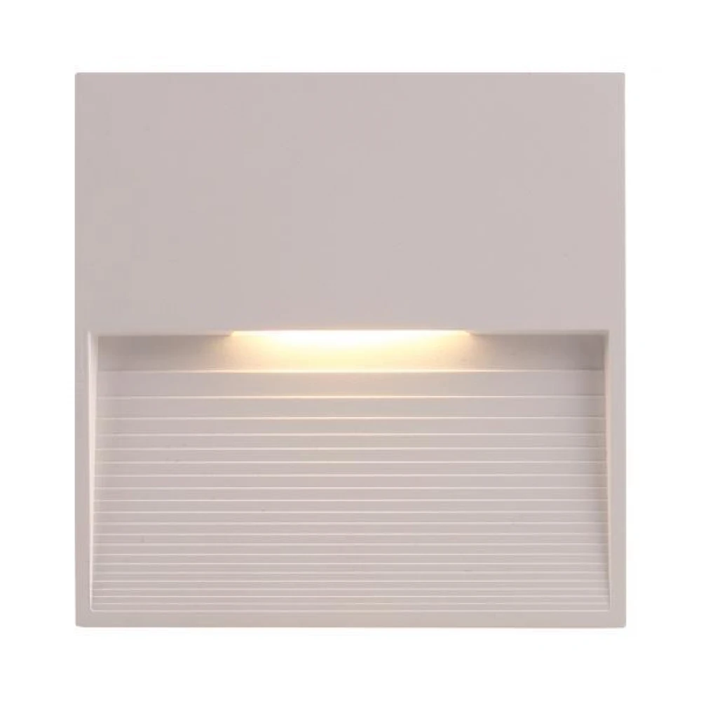 Απλίκα Τοίχου SLIM LED 3W 120X120X12 3000K IP65 Λευκή PLUS Eurolamp