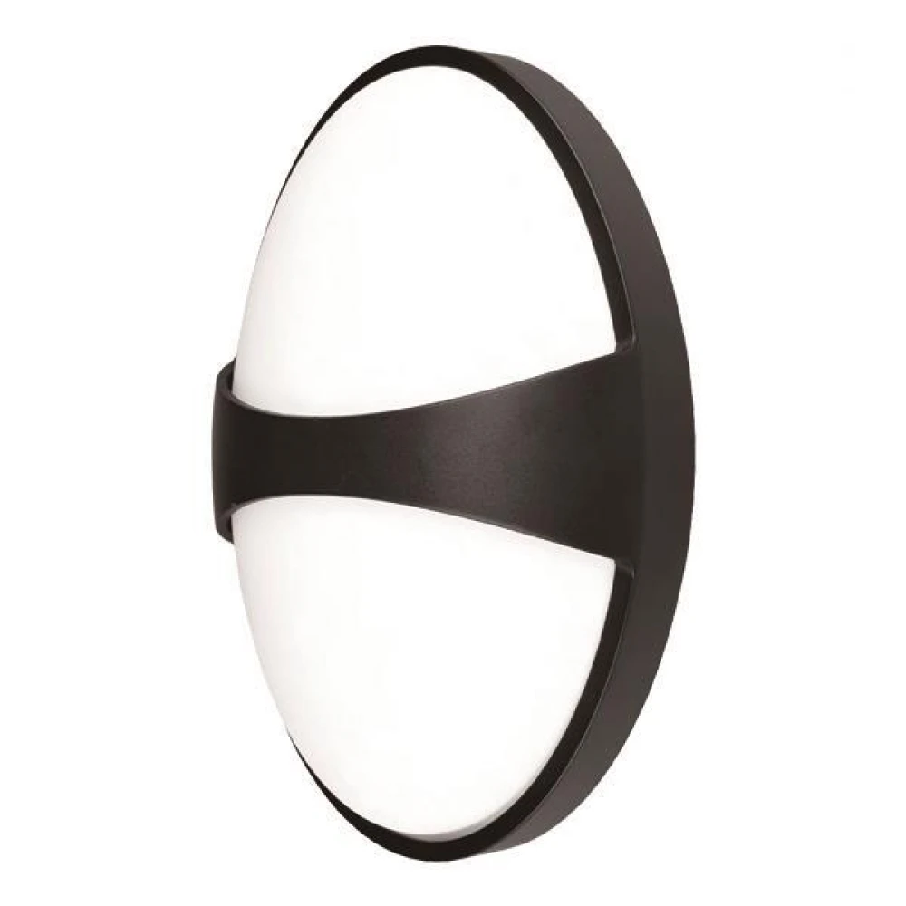 Απλίκα LED 15W 4000K Μαύρη Οβάλ Γραμμή - Eurolamp