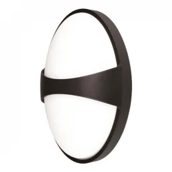 Απλίκα LED 15W 4000K Μαύρη Οβάλ Γραμμή - Eurolamp