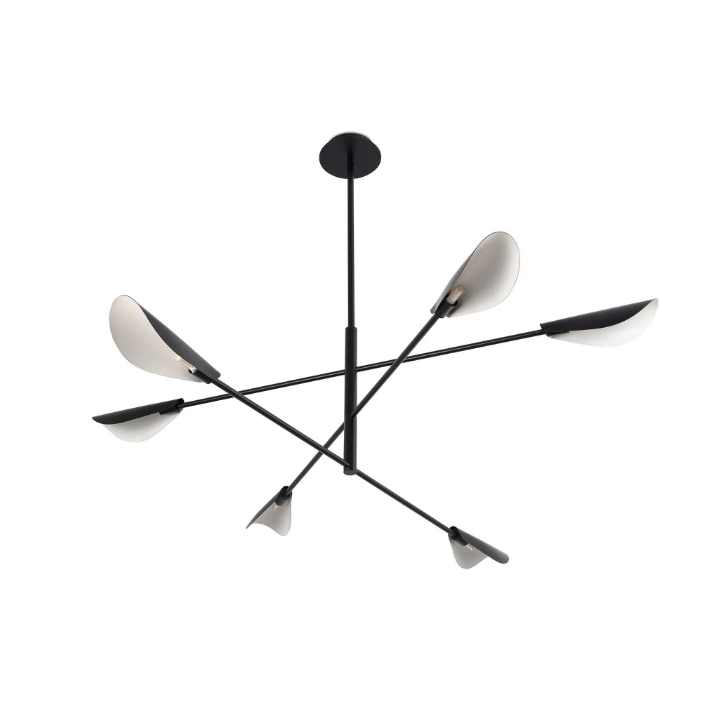 Κρεμαστό Φωτιστικό Πολύφωτο Μεταλλικό Σε Μαύρο Χρώμα 6xG9 LIGGERA FARO