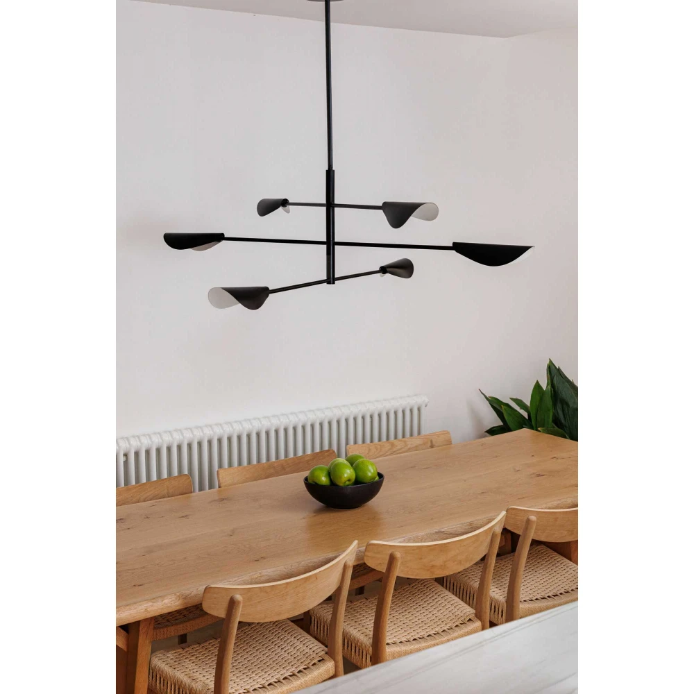 Κρεμαστό Φωτιστικό Πολύφωτο Μεταλλικό Σε Μαύρο Χρώμα 6xG9 LIGGERA FARO