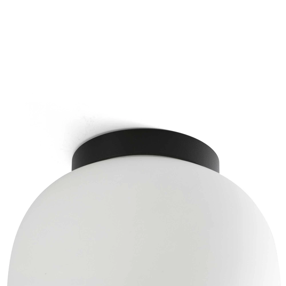 Επιτραπέζιο Φωτιστικό Από Γυαλί Λευκό και Μαύρη Βάση 1xE27 AMELIA FARO