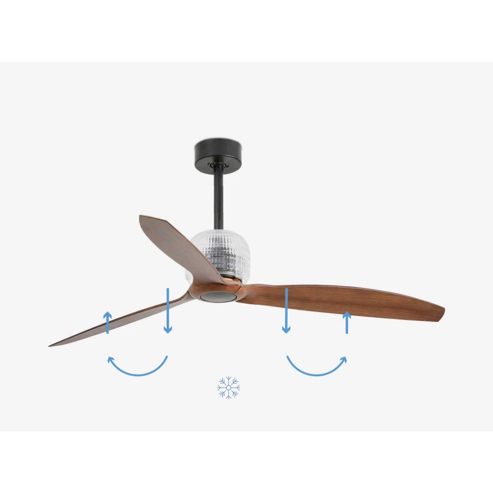 Ανεμιστήρας Με Ατσάλινο DC Μοτέρ Μαύρος Με Ξύλινα Φτερά DECO FAN FARO