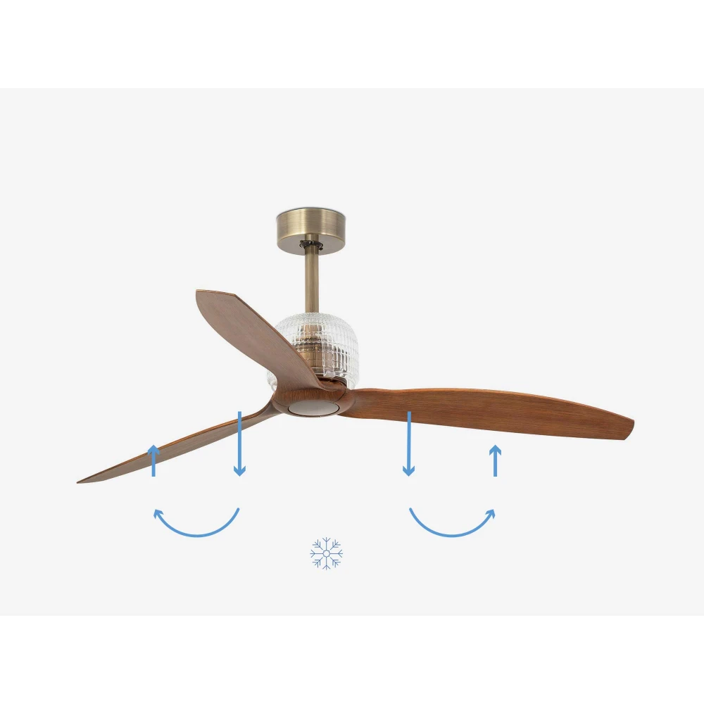 Ανεμιστήρας Με Ατσάλινο DC Μοτέρ Χρυσός Με Ξύλινα Φτερά DECO FAN FARO