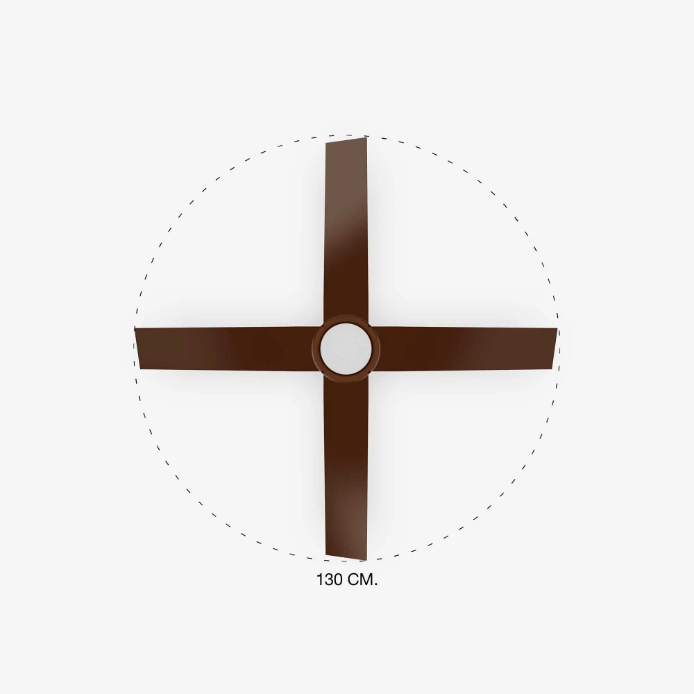 Ανεμιστήρας Με Ατσάλινο DC Μοτέρ Σε Καφέ Και ABS Καφέ  Λεπίδες Με LED Φως 19W IP44 TYPHOON FARO