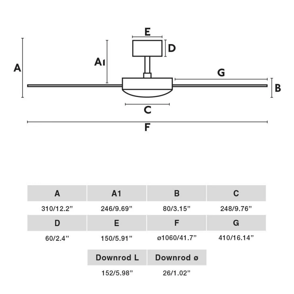Ανεμιστήρας Με Ατσάλινο Μοτέρ Λευκό Και Λεπίδες Από Ξύλο Λευκές / Σφεντάμι MINI MALLORCA S - FARO